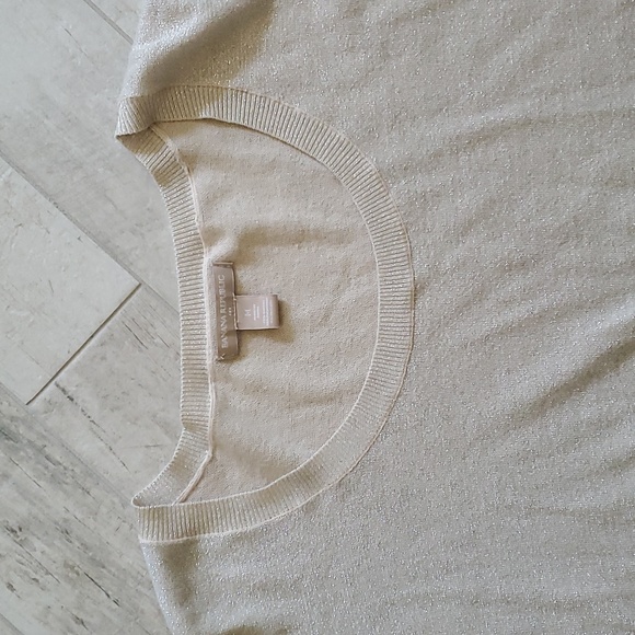 Banana Republic Factory Women's Medium 3/4 Sleeves Boxy Holiday Metallic Sweater - Picture 5 of 9